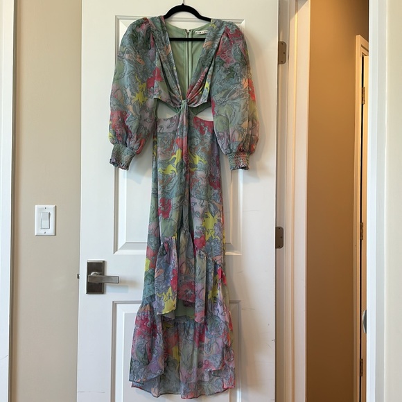 Alice + Olivia Katia Printed High - Low Midi Dress - Picture 2 of 5